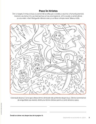 coloring page of Jesus calming the storm