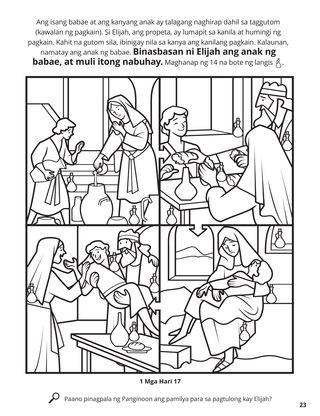 Elijah and the Widow coloring page