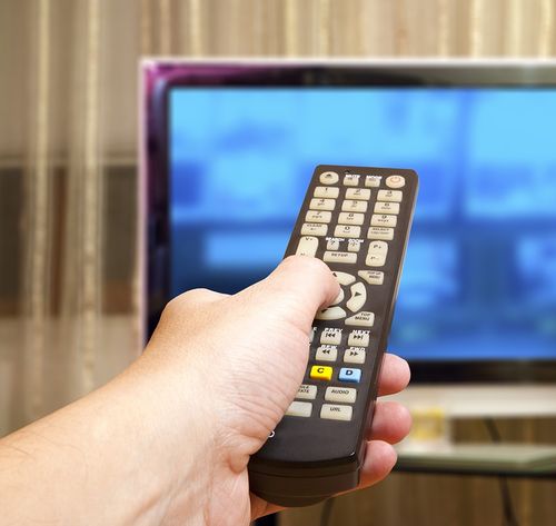 remote control turning on the television