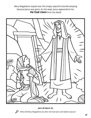 The Risen Christ Appeared to Mary Magdalene coloring page