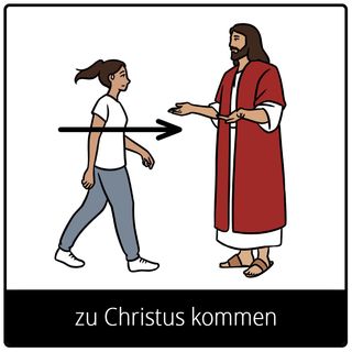 Symbol für Evangeliumsbegriff: zu Christus kommen