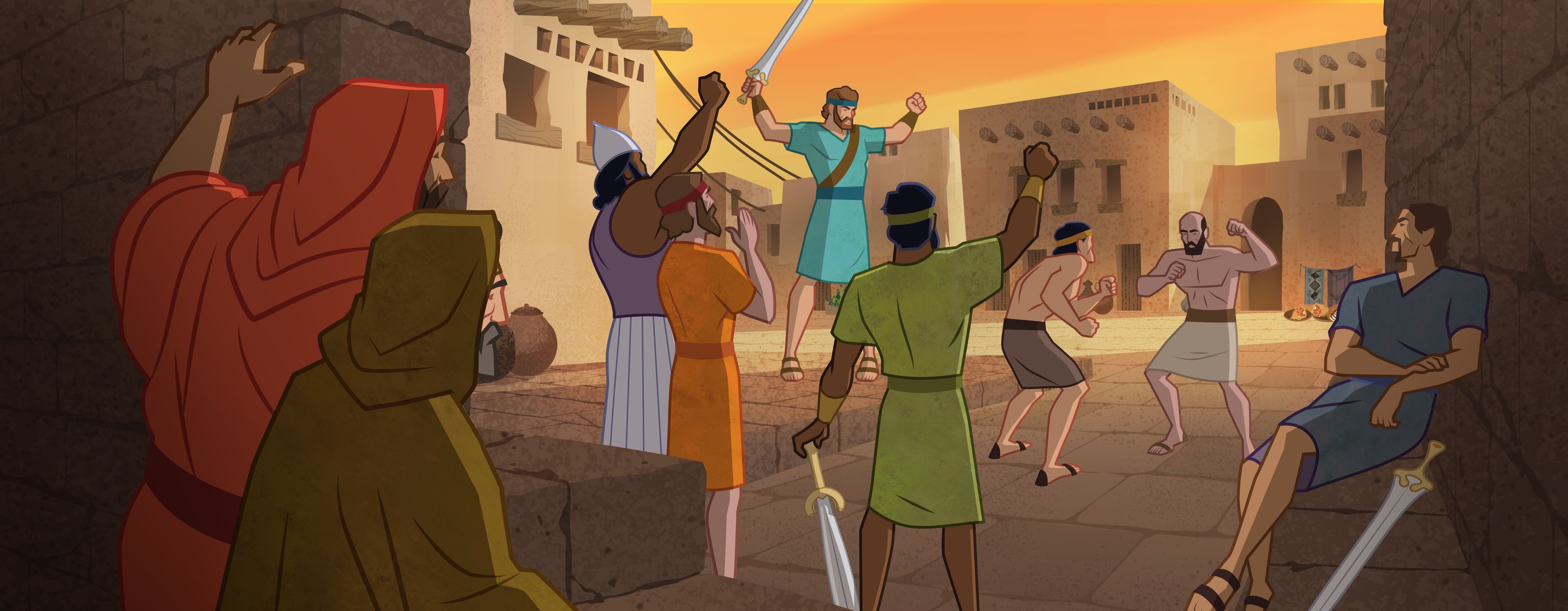 Illustration of wicked people in Canaan. Joshua 1:1–9