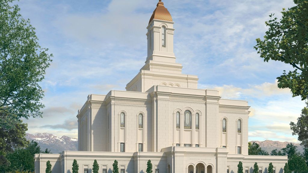 Exterior rendering of the Tooele Valley Utah Temple.