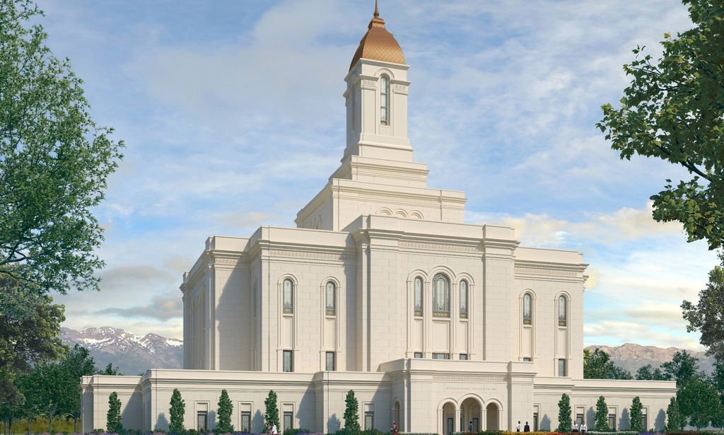 Exterior rendering of the Tooele Valley Utah Temple.