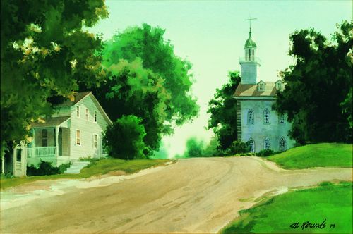 Landscape with Kirtland Temple, by Al Rounds