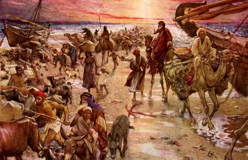 Israélites traversant la mer Rouge à pied sec