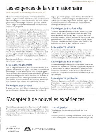 Document Vie missionnaire