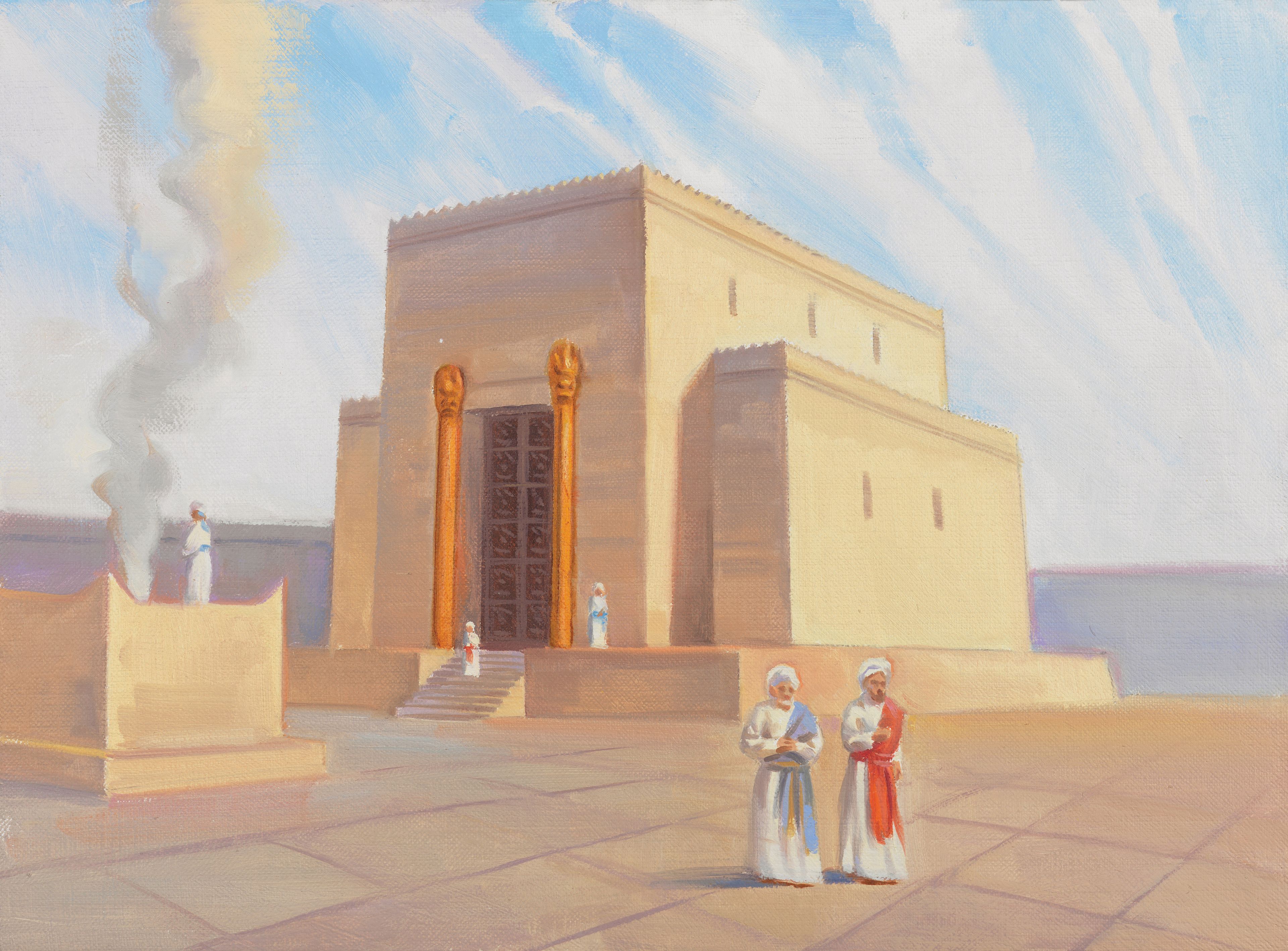 A depiction of Zerubbabel’s temple, by Sam Lawlor.