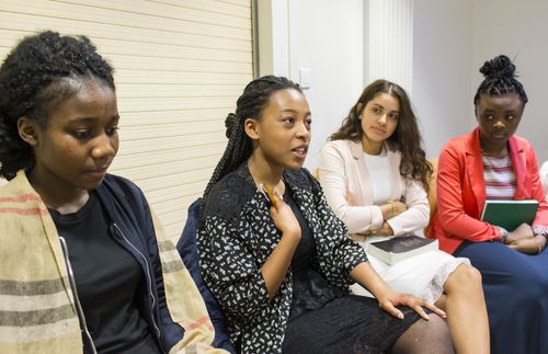 young women at church