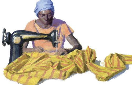 woman sewing