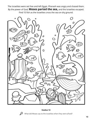 Parting the Red Sea coloring page