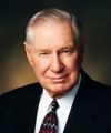 Last official portrait of President James E. Faust, Second Counselor in the First Presidency, 2001. Died 10 August 2007.