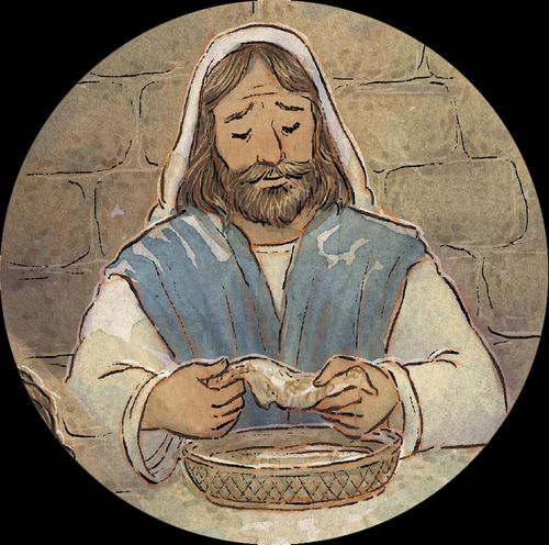 Jesus breaking bread