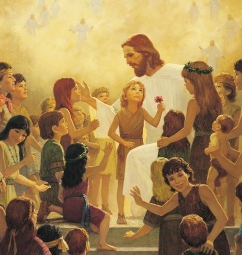 Jesus Christ surrounded by children