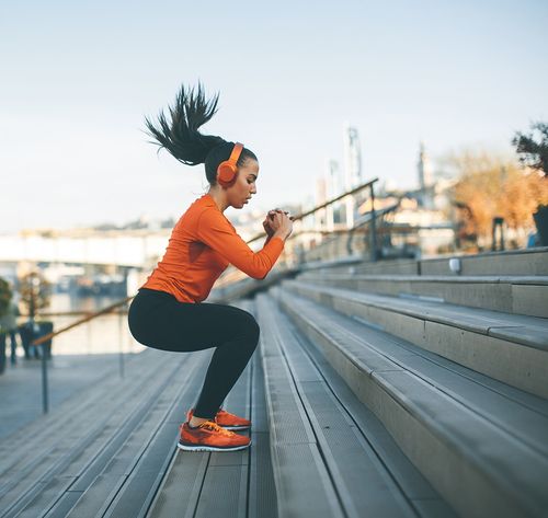 woman exercising outside