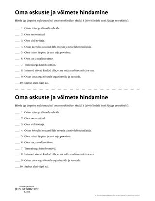 Oma oskuste ja võimete hindamine