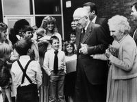 President and Sister Ezra Taft Benson with children