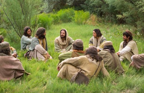 Christ talking with His disciples