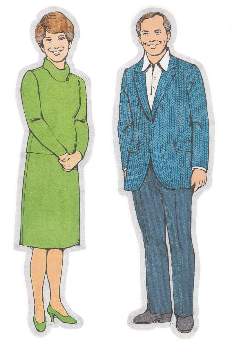 Primary Visual Aids: Cutout 1-4, Middle-Aged Mother and Father.