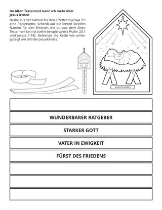 Seite mit der Aktivität: Im Alten Testament kann ich mehr über Jesus lernen