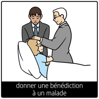 Pictogramme de l’Évangile pour « donner une bénédiction à un malade »