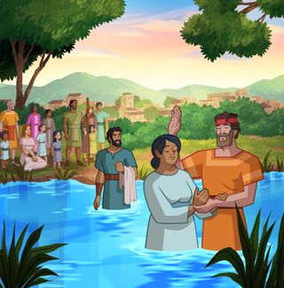 the disciples baptize people