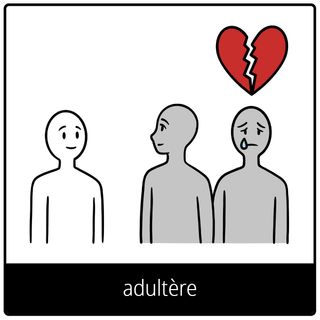 Pictogramme de l’Évangile pour « adultère »