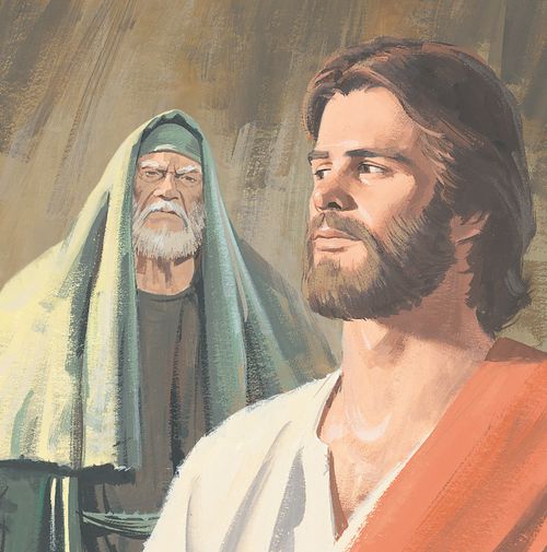 Jesus standing with man