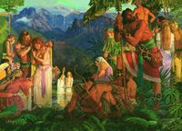 Alma döper i Mormons vatten