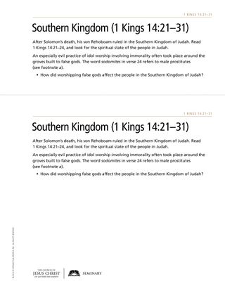 handout, Southern Kingdom