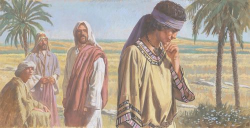 young man turning away from Jesus