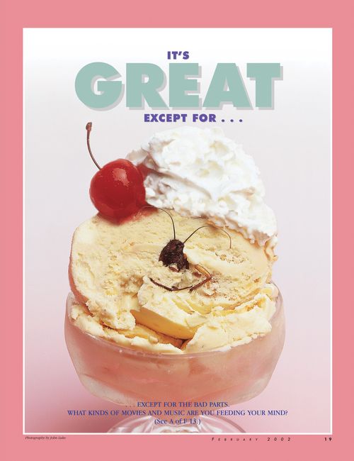 A conceptual photograph showing a dead cockroach in a dish of ice cream, paired with the words "It's Great Except For …"