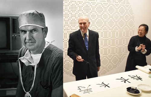 Russell M. Nelson as a doctor and during a visit to China