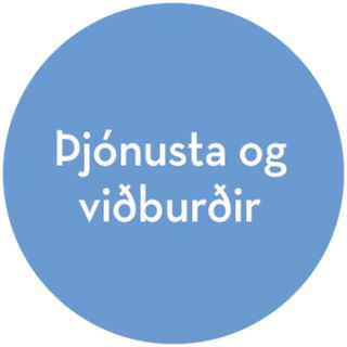 tákn þjónustu og viðburða