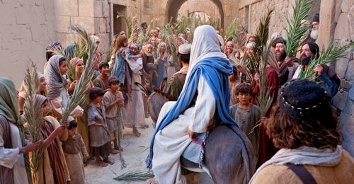 Jesus Christ’s entering Jerusalem on donkey