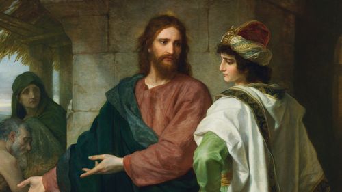 Jesus Christ speaking to the rich young man