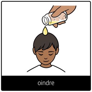 Pictogramme de l’Évangile pour « oindre »