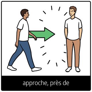 Pictogramme de l’Évangile pour « s’approcher, près de »