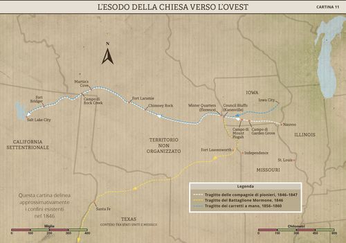 cartina del percorso verso l’Ovest