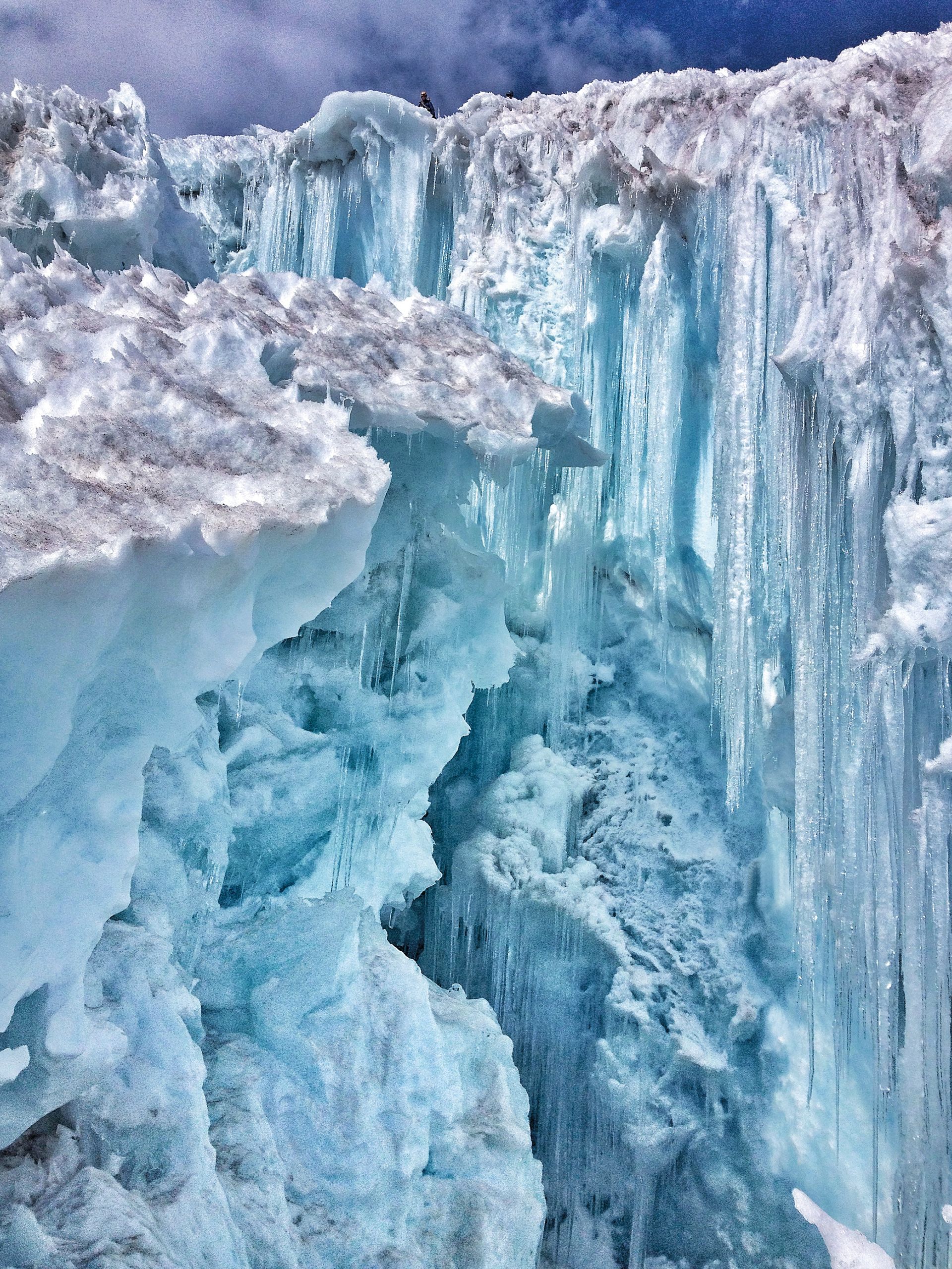 Ice formations in the winter.