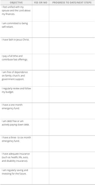 financial stewardship success table