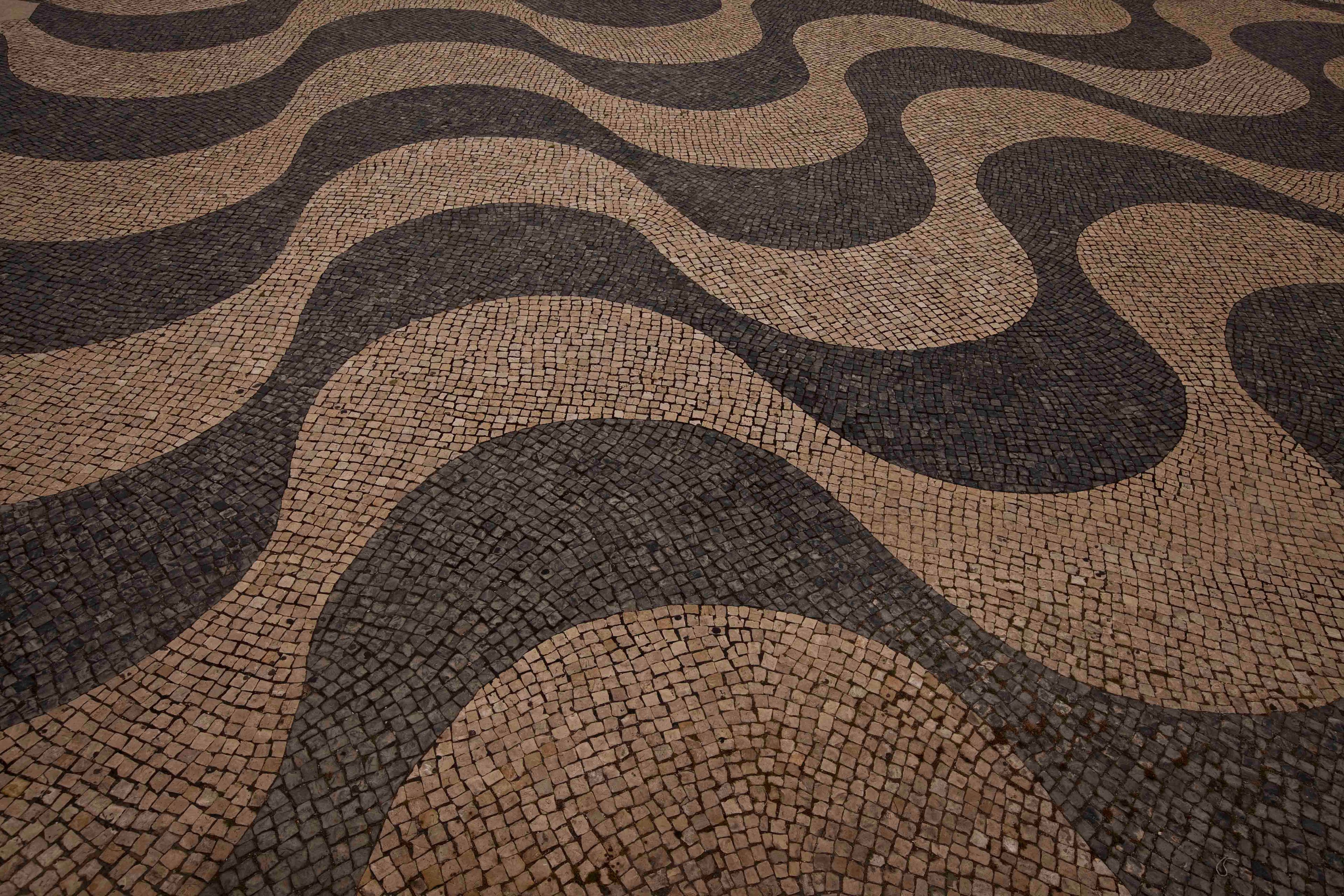 A black and tan wavy pavement pattern.