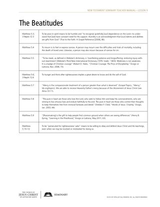 handout, Beatitudes