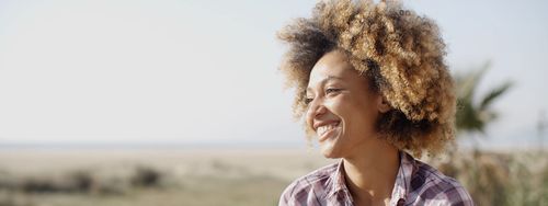 woman smiling