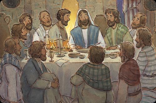 Illustrations of scenes from the New Testament.