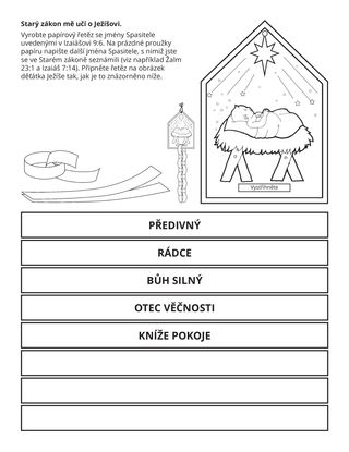 stránka s činnostmi: Starý zákon mě učí o Ježíšovi