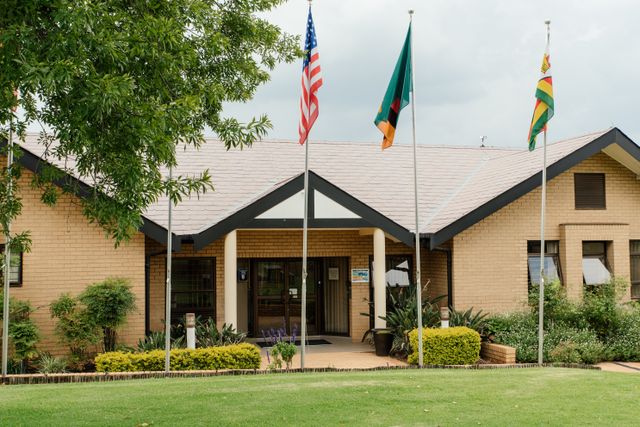 Photos of working and eating areas inside the South Africa Missionary Training Center