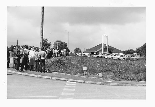 Waiting in line at Freiberg Germany Temple