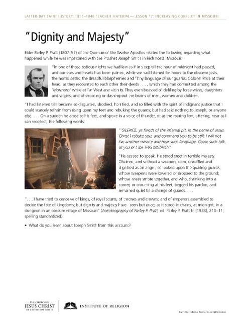 “Dignity and Majesty” handout