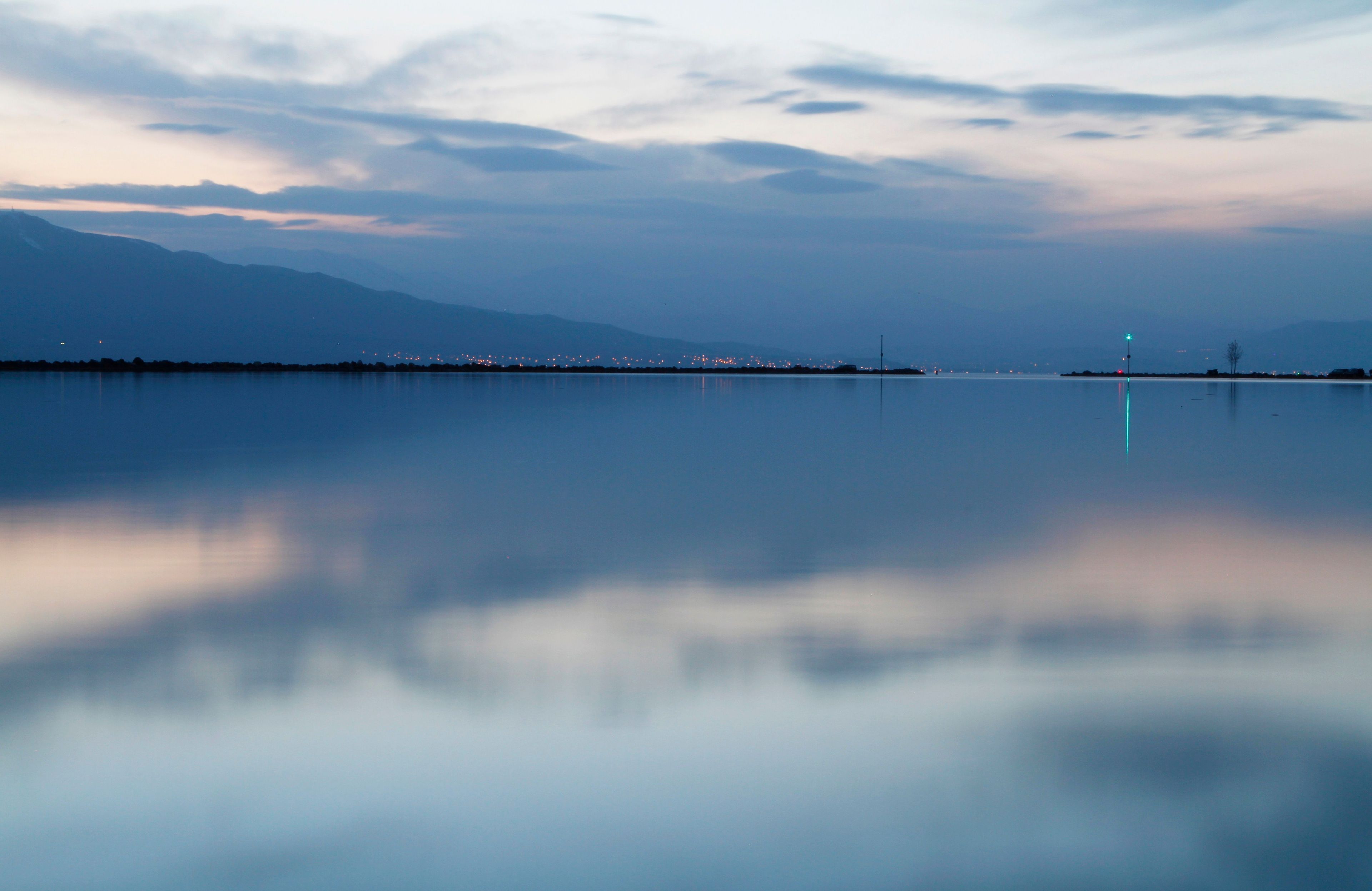 The sky reflected in Utah Lake.